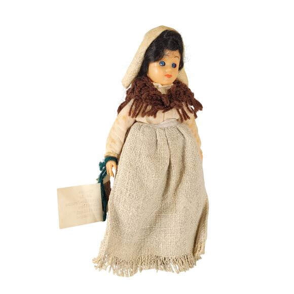 Handmade Quebec Doll Nouvelle-France Era Farm Woman 6" Cloth Base Vintage - Picture 2 of 16